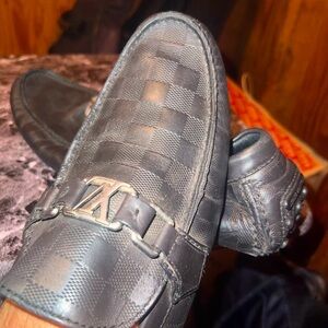 SOLD Men's Louis Vuitton Black Checkered Loafers Size US 10 / EU 43